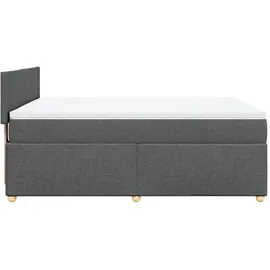 vidaXL Boxspringbett mit Matratze Dunkelgrau 160x200 cm Stoff