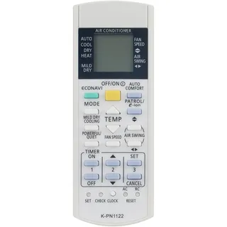Universal Klimaanlage Fernbedienung Kompatibel mit Panasonic KL-PN1128 K-PN1122 A75C2913 CWA75C2913 A75C3716 A75C3582 CWA75C3582 CS-PA18NKS CU-PA24NKS CS-A12DKA CU-PA18NKS CS-PA24NKS CU-A9DKA