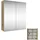 Planetmöbel Merkur Spiegelschrank Bad 60 cm breit | Badschrank hängend mit Spiegel | Artizan Eiche, ohne Leuchte, Spiegelschrank Gäste WC 60x67 x 16 cm