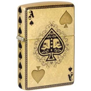 Zippo Ace of Skulls Design 540 Feuerzeug aus getrommeltem Messing