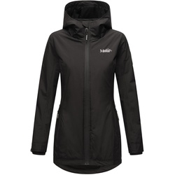 MARIKOO Damen Sportliche Jacke Outdoorjacke Lange Übergangs Regenjacke mit Kapuze Honigbeere