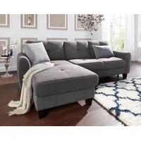 sit&more Ecksofa SIT & MORE "Varese L-Form", grau (fango), B:253cm H:91cm T:167cm, Bedruckte Microfaser (100% Polyester);Luxus-Microfaser ALTARA NUBUCK (100% Polyester);Struktur (100% Polypropylen), Sofas, Ecksofa, mit Federkern, wahlweise mit Bettfunktion und