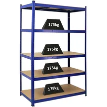 Proregal Schwerlastregal Taurus HxBxT 180 x 120 x 60 cm Fachlast 175 kg Blau Metall, Rechteckig, 120x180x60 Freizeit, Heimwerken, Werkstatt, Schwerlastregale