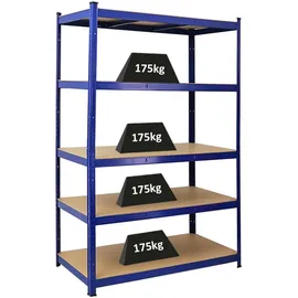 Proregal Schwerlastregal Taurus HxBxT 180 x 120 x 60 cm Fachlast 175 kg Blau Metall, Rechteckig, 120x180x60 Freizeit, Heimwerken, Werkstatt, Schwerlastregale