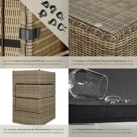 Tectake San Domino Rattan Lounge braun/grau