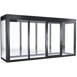 SunElements Design Gewächshaus SunGarden Energy mit Photovoltaikdach 4.1 anthrazit-metallic, Wände: 6mm Acrylglas klar, Dach: Doppelglasmodule 40 % Transparenz