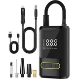 Autoreifenfüller, 12v Autokompressor Mit Led-licht, 4000mah Akku 150psi Kabelloser Autoreifenfüller, Luftkompressor Mit 4 Düsen Für Auto, Motorrad, Fahrrad.