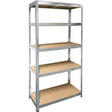 Schulte Schwerlastregal mit 5 MDF Böden, 180x90x40 cm (HxBxT), Traglast pro Ebene 175 Kg, verzinkt, Lagerregal, Kellerregal, Werkstattregal, Steckregal