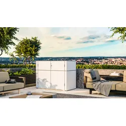 Garten-Geräteschrank BERTILO "HPL Terrace, in verschiedenen Farben", weiß, Holz, Gerätehäuser, Fassaden-HPL in Architekturqualität, witterungsbeständig, farbstabil
