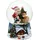 Dekohelden24 Schneekugel - Santa mit Rentier und Pinguin - auf blauem Sockel mit Weihnachtliche Winterlandschaft und Spielwerk, Melodie: White Christmas, Maße H/B/Ø Kugel: 14,5 x 10,5 cm Ø 10 cm
