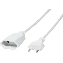 Logilink CP125 Netzkabel Euro CEE 7/16 Stecker zu Buchse, 1m weiß