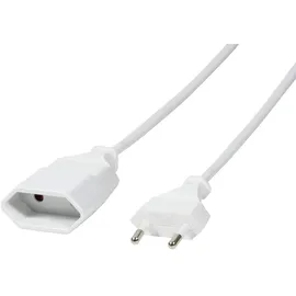 Logilink CP125 Netzkabel Euro CEE 7/16 Stecker zu Buchse, 1m weiß