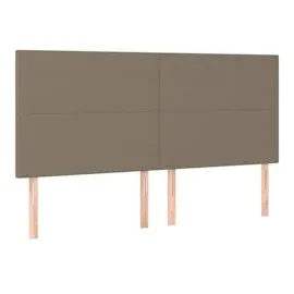 vidaXL Boxspringbett mit Matratze & LED Taupe 160x200 cm Stoff