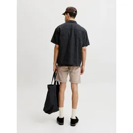 JACK & JONES "JJIRICK JJFOX SHORTS AKM 340", Herren, Gr. S, N-Gr, crockery, Web, Obermaterial: 76% Baumwolle, 22% Polyester, 2% Elasthan, unifarben, regular fit knielang, Hosen Bermudas