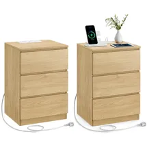 VASAGLE Nachttisch 3 Schubladen