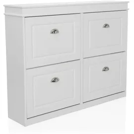 hjh living ESTHA 4 104 x 82 x 24 cm weiß / weiß matt