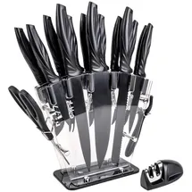 Intirilife 17-teiliges Set Messerblock und Schärfer Sparschäler multifunktionale Schere und Messer - Gr.: onesize