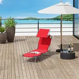 Outsunny Sonnenliege 187 x 58 x 27 cm Rot