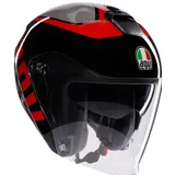 AGV Irides Valenza Jethelm - Matt Grau/Schwarz/Rot / XL