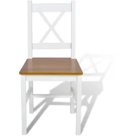 vidaXL Esszimmerstuhl Kiefernholz weiß 6er Set