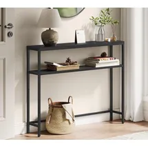 VASAGLE Konsolentisch 100 x 20 x 80 cm grau schwarz