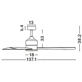 Nova Luce Axel 137 cm Deckenventilator Weiß