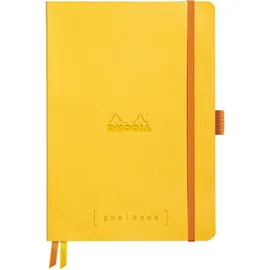 Rhodia 117585C Notizheft Goalbook (DIN A5, 14,8 x 21 cm, Dot, praktisch und trendige, mit weichem Deckel, 90g weißes Papier, 120 Blatt) 1 Stück, Gelb