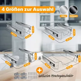 Kesser KESSER® Teleskopschublade Küchenschublade Küchenschrank Korbauszug Schrankauszug Vollauszug Schublade
