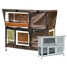 nanook shop nanook Bommel - Schutzhülle für Kaninchenstall Hasenstall Bommel, 123 x 51 x 91 cm - Farbe: braun, schwarz