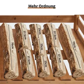 MCombo Kaminholzregal Holz 85 x 175,5 x 184,5 cm mit wasserdichter Abdeckung beige