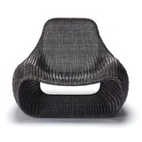 Casa Padrino Luxus Garten Sessel Schwarz 104 x 89 x H. 85 cm - Rattan Sessel - Rattan Möbel - Garten & Terrassen Möbel - Luxus Qualität - Made in Italy