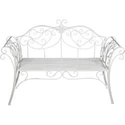 BISCOTTINI INTERNATIONAL ART TRADING BISCOTTINI Garten-Balkonbank - Eisenbank für den Außenbereich 133x47x90 cm - Gartensofa für den Außenbereich - Metallbank - Metallsofa