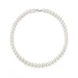 FIRETTI Perlenkette "Schmuck Geschenk Halsschmuck Halskette Perle" Gr. 4, bunt (silberfarben, weiß), Halsketten, Damen, 4, Perlen Silber 925 (Sterlingsilber), L: 42, Perlen, Silber 925 (Sterlingsilber), Perlenkette, Made in Germany - mit Süßwasserzuchtperle