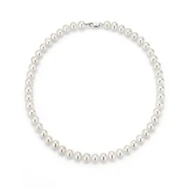 FIRETTI Perlenkette "Schmuck Geschenk Halsschmuck Halskette Perle" Gr. 4, bunt (silberfarben, weiß), Halsketten, Damen, 4, Perlen Silber 925 (Sterlingsilber), L: 42, Perlen, Silber 925 (Sterlingsilber), Perlenkette, Made in Germany - mit Süßwasserzuchtperle