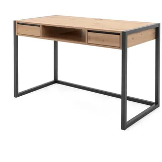 furn.design Schreibtisch Eiche Artisan Anthrazit, 120 cm, Laptoptisch mit Schubladen | Gr.: onesize