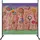 Quick Star Paravent Outdoor Wetterfest 180 x 178 cm Retro Flowers | Raumteiler Stellwand Innen | Garten & Balkon Sichtschutz Blickdicht