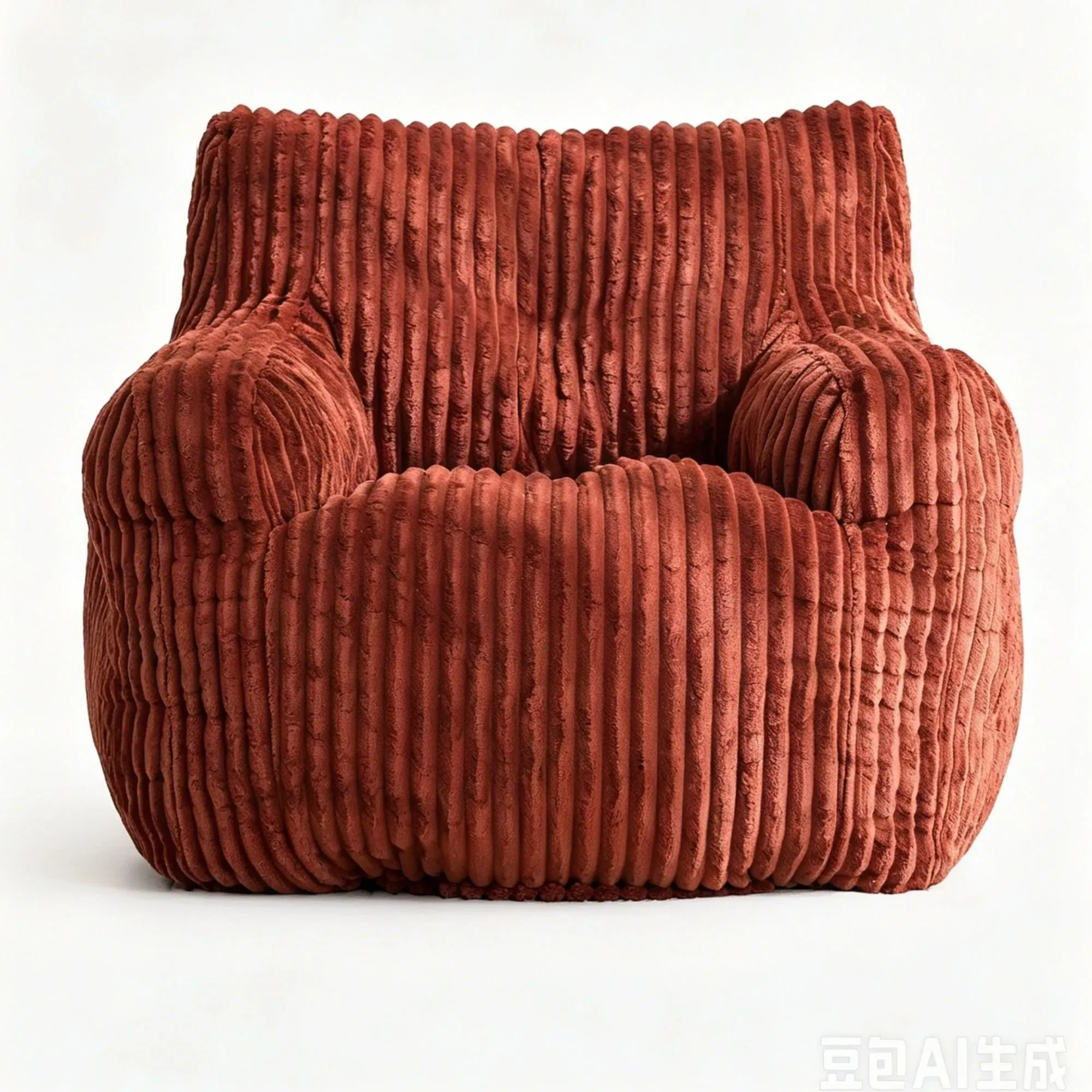 Gepolsterter Memory-Schaum-Sitzsack, nicht abnehmbarer Bezug, 100x94x70 cm, Ziegelrot