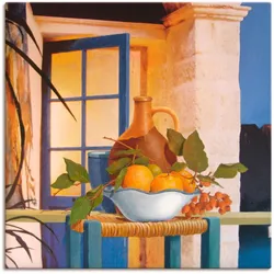 Leinwandbild ARTLAND "Stillleben mit Orangen", orange (farbe bild(er): orange), B:70cm H:70cm T:1,8cm, Canvas, Leinwand, Bilder, auf Keilrahmen gespannt
