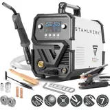 STAHLWERK Schweißgerät MIG/MAG 200 ST - Digital, Inverter mit 200 A, Schutzgas-, FLUX- & MMA/ARC-Schweißen, Spot-Funktion, synergischer Drahtvor...