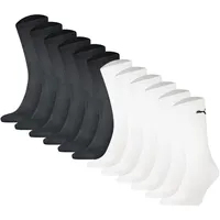 Puma Kurzsocken 12er Pack Schwarz/Weiß 43-46