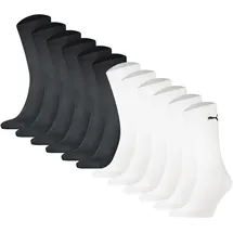 Puma Kurzsocken 12er Pack Schwarz/Weiß 43-46