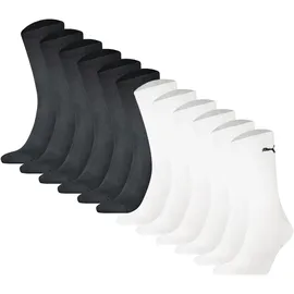 Puma Kurzsocken 12er Pack Schwarz/Weiß 43-46