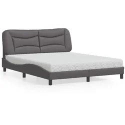 Bett mit Matratze – Grau, 160x200 cm – Stilvolles Design & hoher Komfort