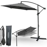 deluxe4home deluxe4home® Sonnenschirm Ampelschirm mit Ständer Durchmesser 270cm Anthrazit