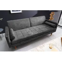 Riess-Ambiente Schlafsofa COUTURE - 196cm grau Microvelours 3-Sitzer Couch Bettfunktion ink. Kissen