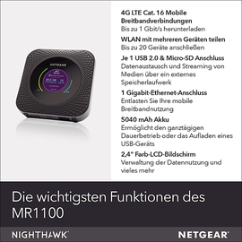 Netgear Nighthawk M1 LTE Mobile Router MR1100