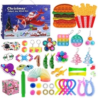 JUSHINI Weihnachts Countdown Adventskalender 2021 Kinder Sensory Zappelspielzeug Sets, Popit Simple Dimple Fidget Toys Adventskalender Set Weihnachten Geschenkbox für Kinder NO