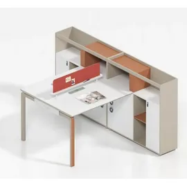 xl moebel gmbh Bürotisch für 2 Personen Arbeitsplatz Schreibtisch Moderne Büroeinrichtung - Weiß