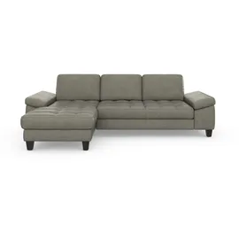 sit&more Ecksofa SIT & MORE "Westham L-Form", grau, B:275cm H:88cm T:172cm, 100% Polyester, Sofas, Ecksofa, Recamiere, mit oder ohne Bettfunktion, Bettkasten, Füße wengefarben