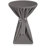Beautissu Tischhusse Premium Anthrazit Ø 80-85 cm